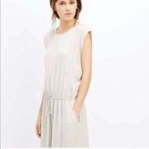 Vince NWOT Gray Drawstring Waist Satin Max…